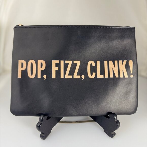 Kate Spade “POP, FIZZ,CLINK!” Zipper Pouch Cow Leather - Picture 2 of 11